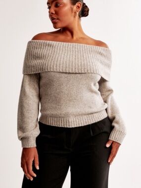 Abercrombie and Fitch cream off the shoulder sweater